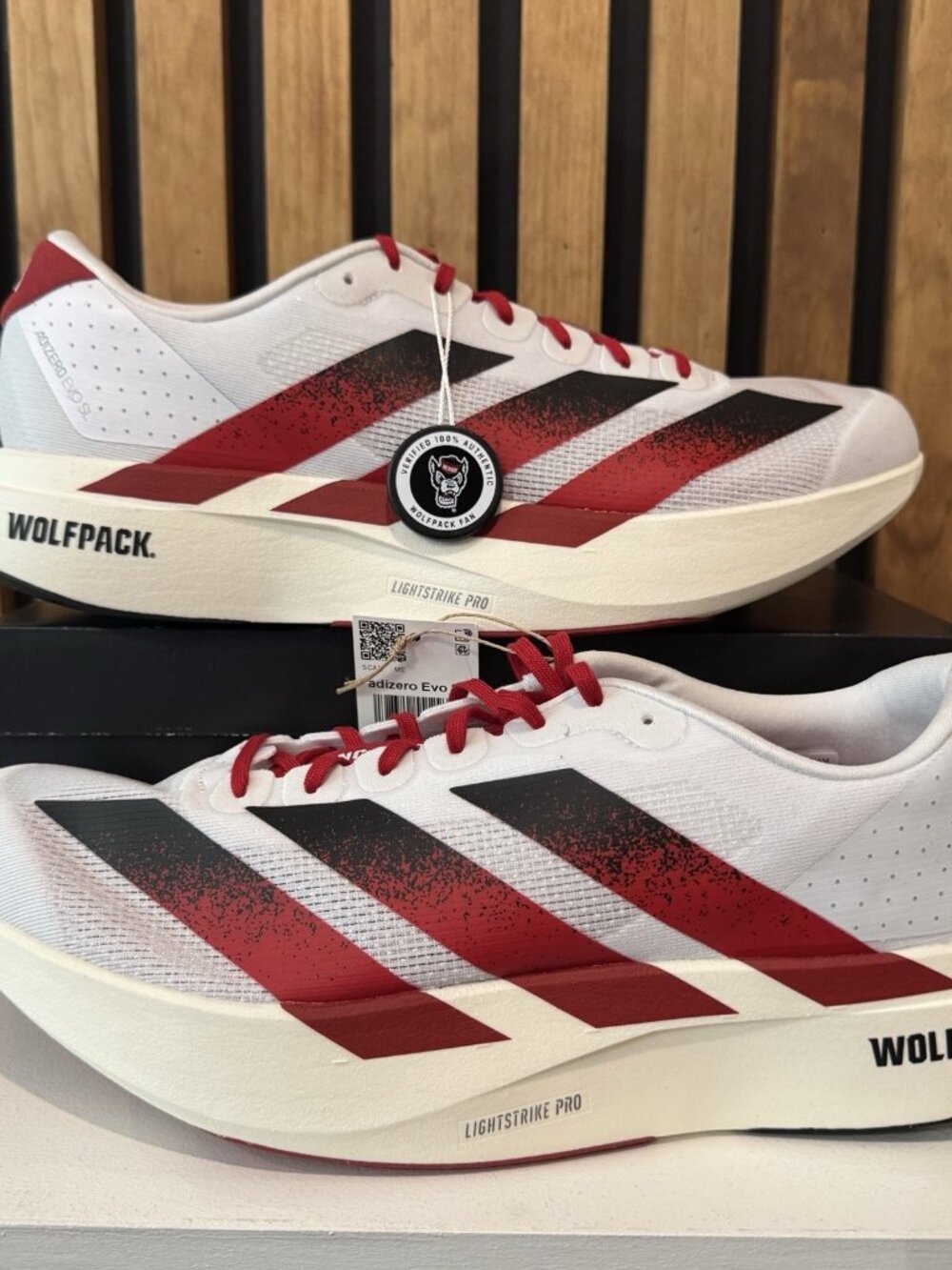 adidas Adizero Evo SL NC State Wolfpack Red JQ4571 Womens Size 10 / Mens Size 9